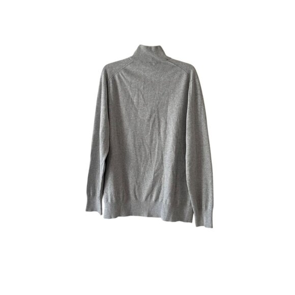 Brooks Brothers XL Gray 1/4 Zip Pullover Sweater Mens Pullover Cotton Blend - Picture 2 of 5